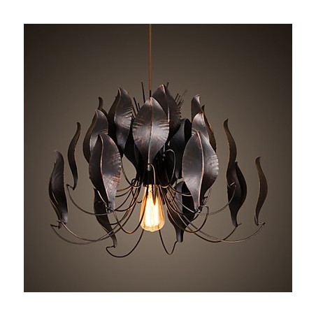 Lampada a sospensione retrò in metallo 1 luce E26/E27 60 W regolabile