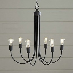 Lampadario country in metallo dipinto a candela, 8 luci E26/E27, 1 livello
