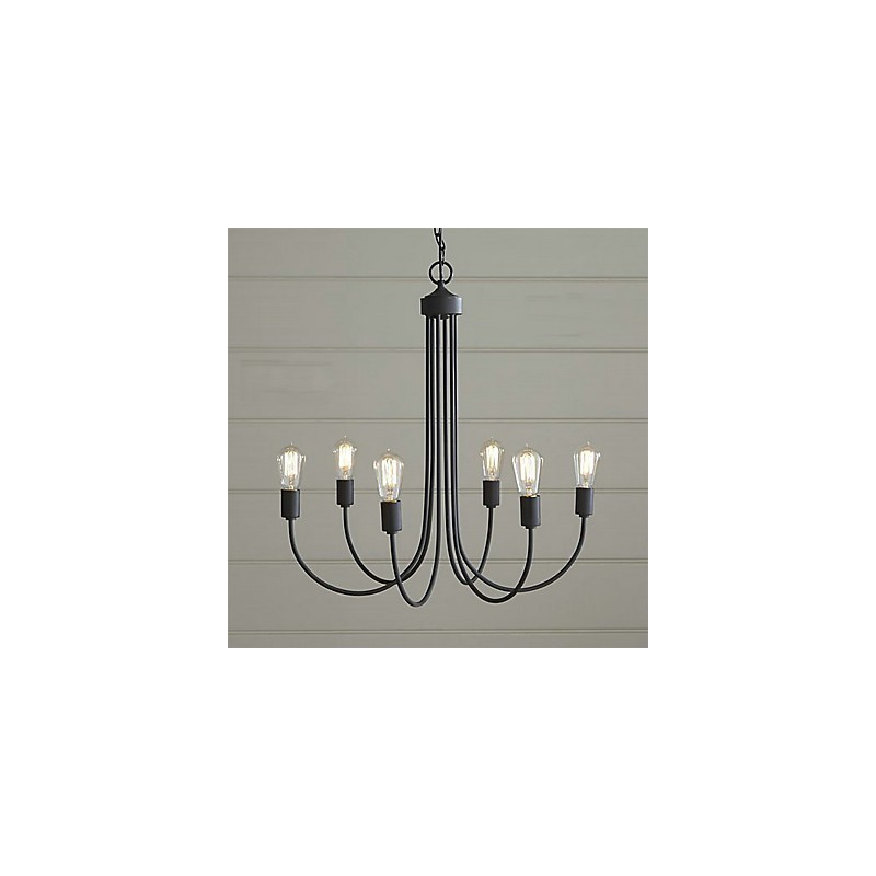Lampadario country in metallo dipinto a candela, 8 luci E26/E27, 1 livello