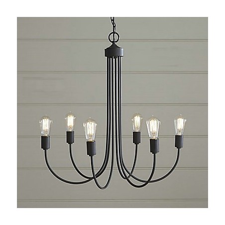 Lampadario country in metallo dipinto a candela, 8 luci E26/E27, 1 livello
