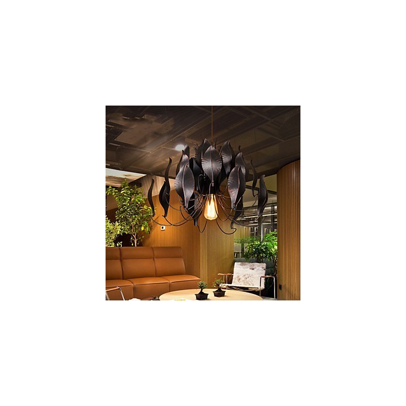 Lampada a sospensione retrò in metallo 1 luce E26/E27 60 W regolabile