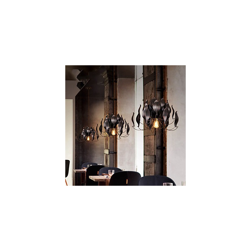 Lampada a sospensione retrò in metallo 1 luce E26/E27 60 W regolabile