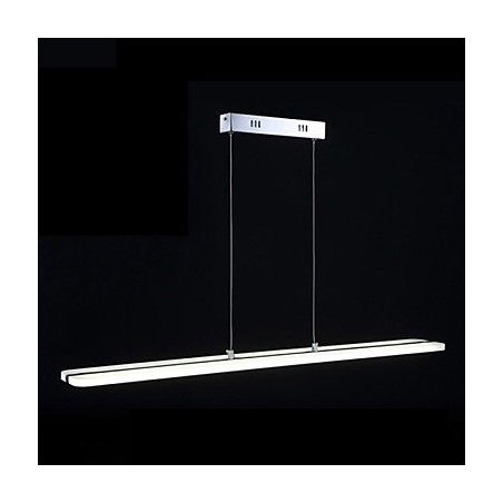 Lampadario a sospensione LED in acrilico beige e metallo argento, 100 cm, regolabile