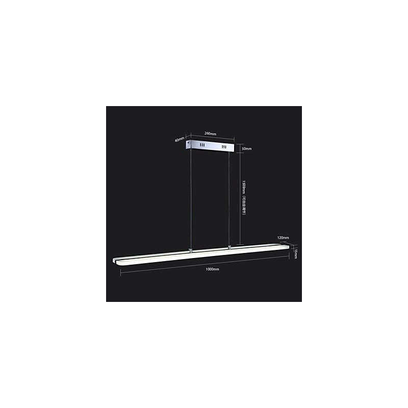Lampadario a sospensione LED in acrilico beige e metallo argento, 100 cm, regolabile