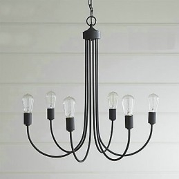 Lampadario country in metallo dipinto a candela, 8 luci E26/E27, 1 livello