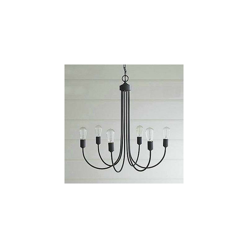 Lampadario country in metallo dipinto a candela, 8 luci E26/E27, 1 livello