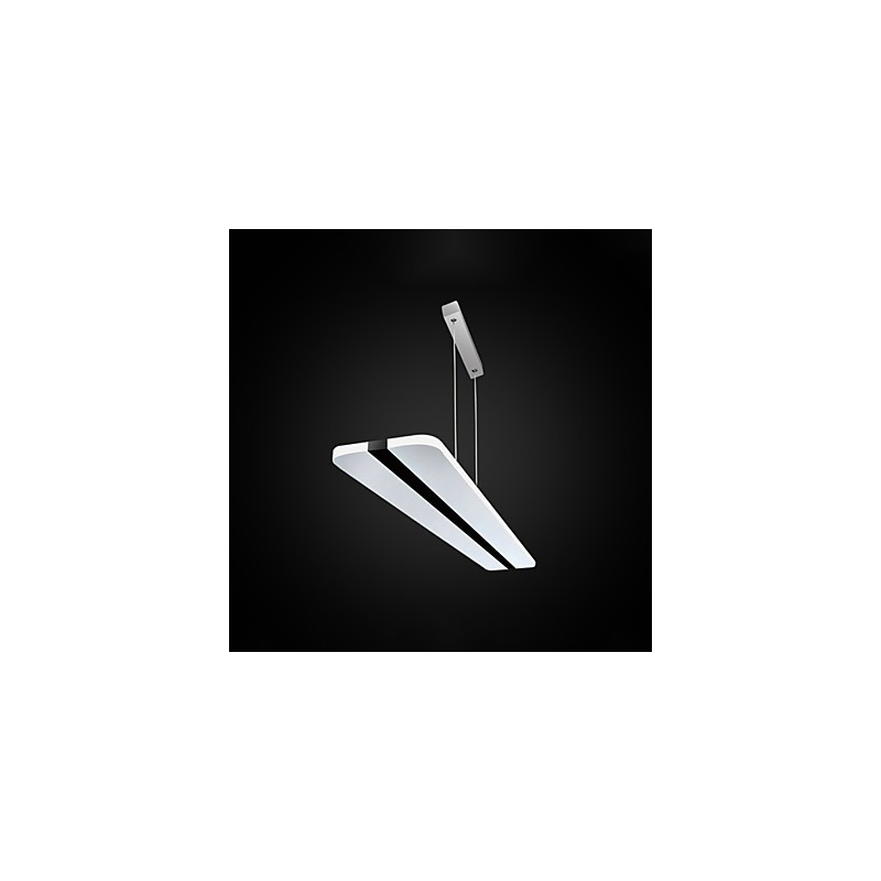 Lampadario a sospensione LED in acrilico beige e metallo argento, 100 cm, regolabile