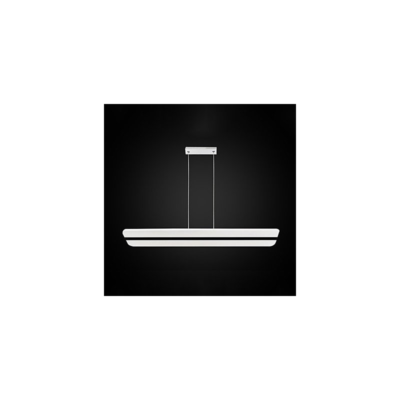 Lampadario a sospensione LED in acrilico beige e metallo argento, 100 cm, regolabile