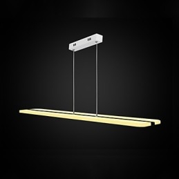 Lampadario a sospensione LED in acrilico beige e metallo argento, 100 cm, regolabile