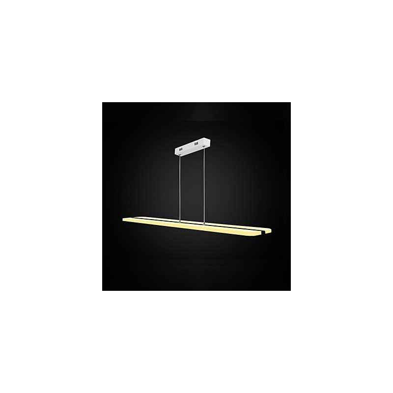 Lampadario a sospensione LED in acrilico beige e metallo argento, 100 cm, regolabile