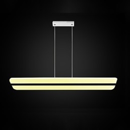 Lampadario a sospensione LED in acrilico beige e metallo argento, 100 cm, regolabile