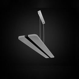 Lampadario a sospensione LED in acrilico beige e metallo argento, 100 cm, regolabile