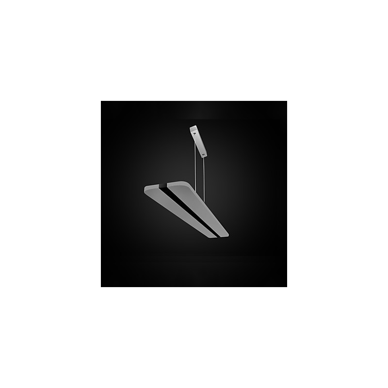 Lampadario a sospensione LED in acrilico beige e metallo argento, 100 cm, regolabile
