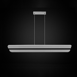Lampadario a sospensione LED in acrilico beige e metallo argento, 100 cm, regolabile