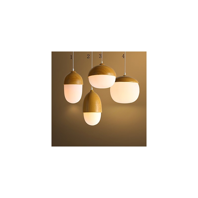 Lampada a sospensione in vetro a testa singola con decorazione a noci creative a fungo, stile nordico