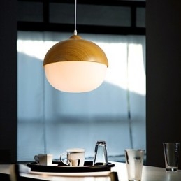 Lampada a sospensione in vetro a testa singola con decorazione a noci creative a fungo, stile nordico