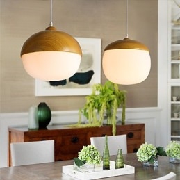 Lampada a sospensione in vetro a testa singola con decorazione a noci creative a fungo, stile nordico