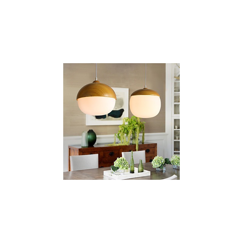 Lampada a sospensione in vetro a testa singola con decorazione a noci creative a fungo, stile nordico