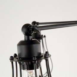 Lampada a sospensione classica rustica retrò Lodge in metallo nero 5 luci