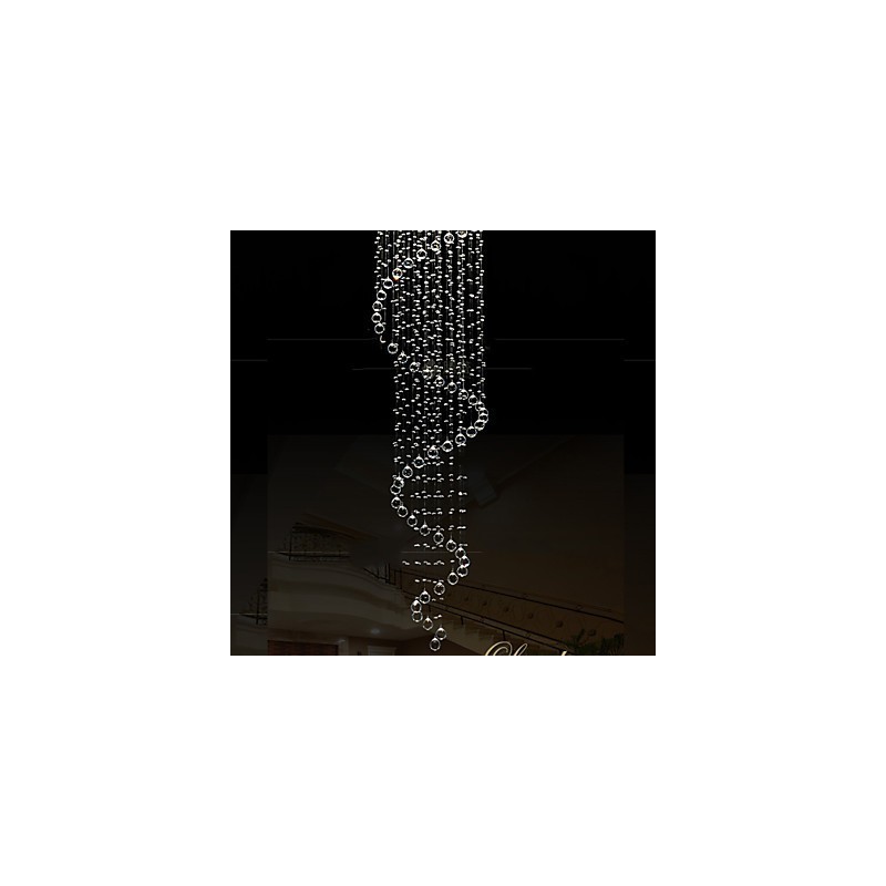 Lampadario a sospensione moderno in cristallo a spirale singola D70 cm H250 cm