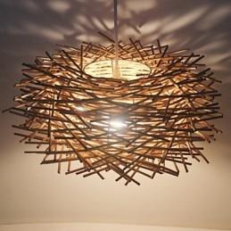Lampada a sospensione moderna a testa singola in rattan intrecciato stile rustico Cany
