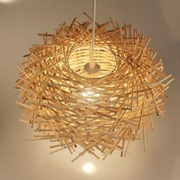 Lampada a sospensione moderna a testa singola in rattan intrecciato stile rustico Cany