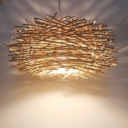 Lampada a sospensione moderna a testa singola in rattan intrecciato stile rustico Cany