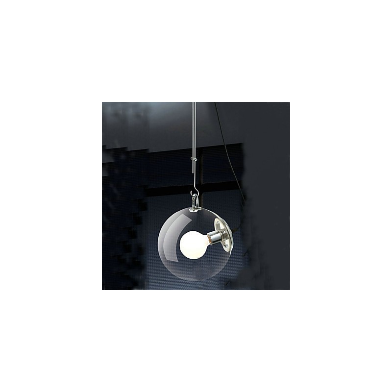 Lampada a sospensione mini globo classica tradizionale in vetro trasparente