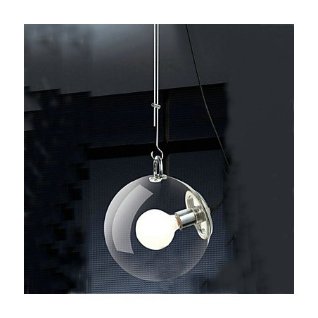 Lampada a sospensione mini globo classica tradizionale in vetro trasparente