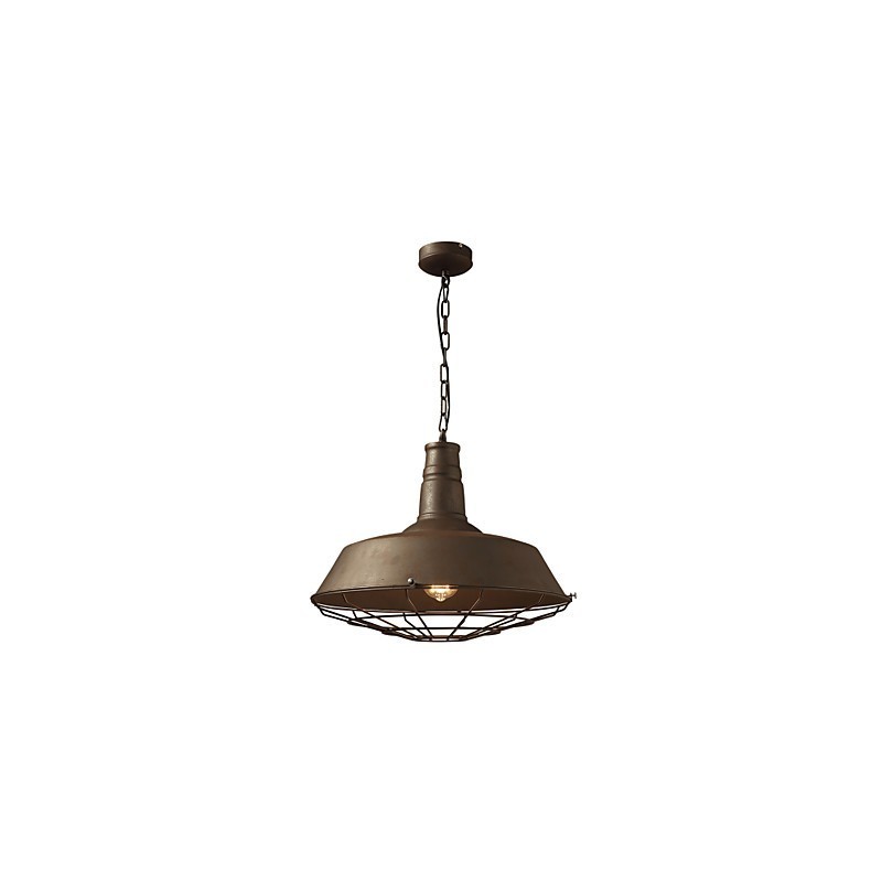 Lampada a sospensione retrò 1 luce in metallo, paralume in metallo, E26/E27