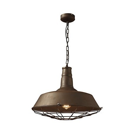 Lampada a sospensione retrò 1 luce in metallo, paralume in metallo, E26/E27