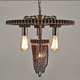 Lampada a sospensione industriale Wind Cafe a tre teste