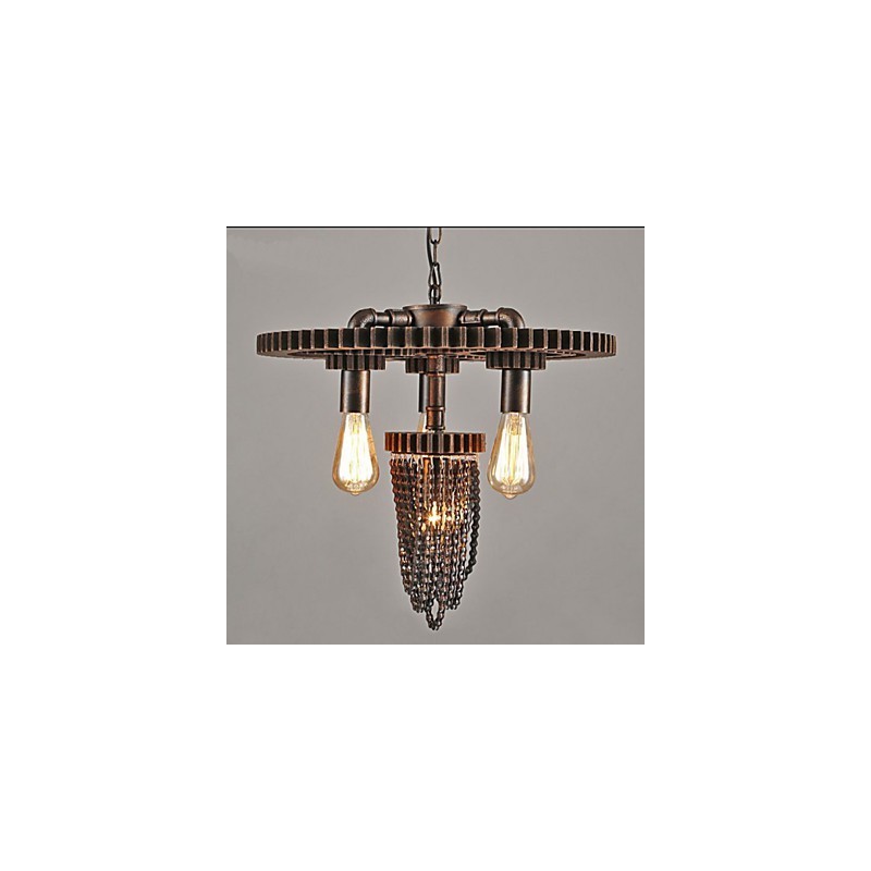 Lampada a sospensione industriale Wind Cafe a tre teste