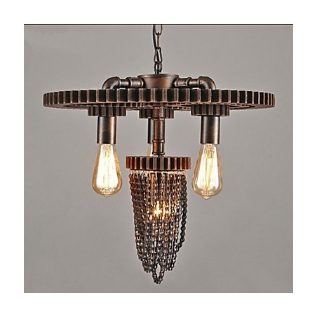 Lampada a sospensione industriale Wind Cafe a tre teste