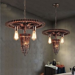 Lampada a sospensione industriale Wind Cafe a tre teste