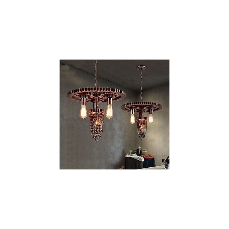 Lampada a sospensione industriale Wind Cafe a tre teste
