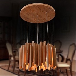 Lampadario a sospensione in legno Art Line di Hotel Engineering