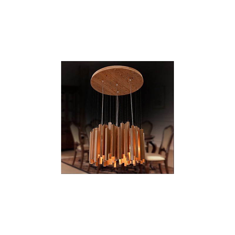 Lampadario a sospensione in legno Art Line di Hotel Engineering