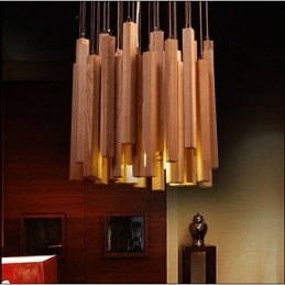 Lampadario a sospensione in legno Art Line di Hotel Engineering