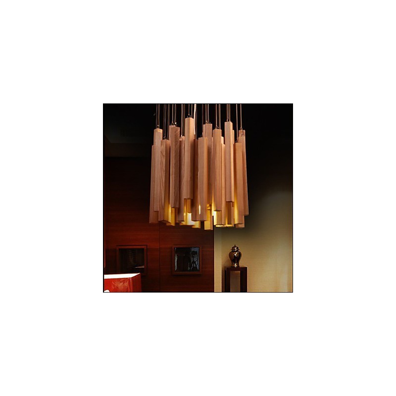 Lampadario a sospensione in legno Art Line di Hotel Engineering
