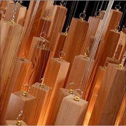 Lampadario a sospensione in legno Art Line di Hotel Engineering