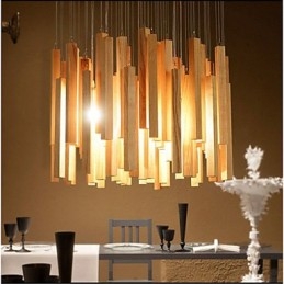 Lampadario a sospensione in legno Art Line di Hotel Engineering
