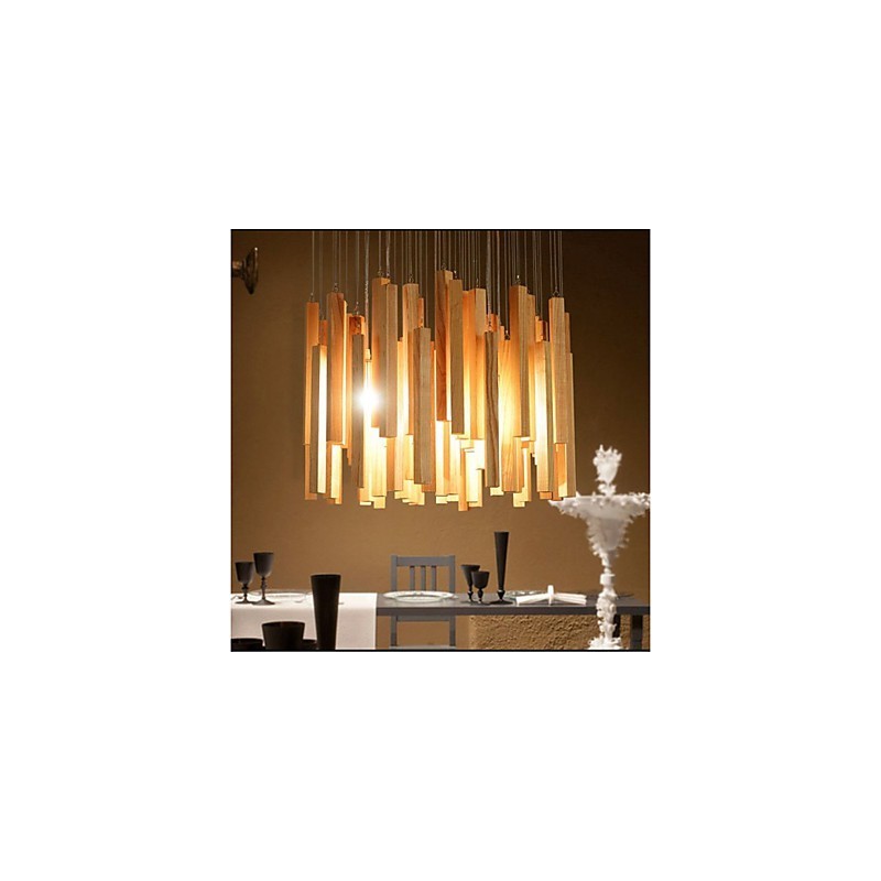 Lampadario a sospensione in legno Art Line di Hotel Engineering