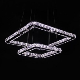 Lampada a sospensione LED in metallo e cristallo moderna contemporanea