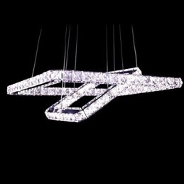 Lampada a sospensione LED in metallo e cristallo moderna contemporanea