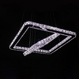 Lampada a sospensione LED in metallo e cristallo moderna contemporanea