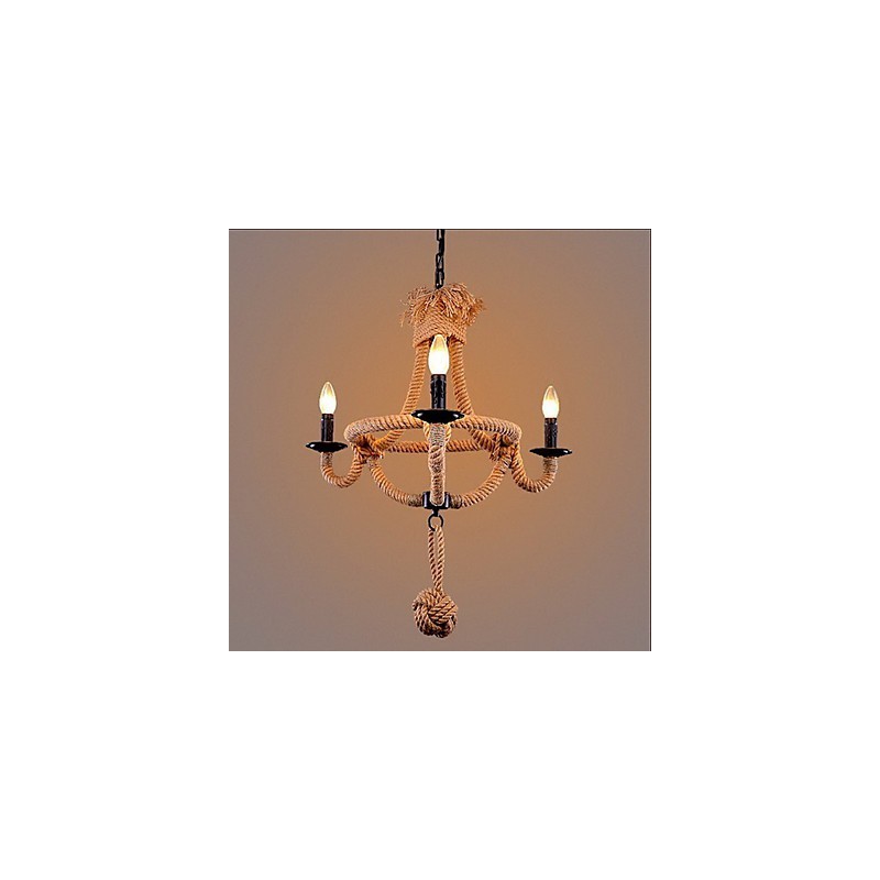 Lampadario rustico in metallo dipinto, stile lodge vintage retrò country
