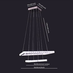 Lampada a sospensione LED in metallo e cristallo moderna contemporanea