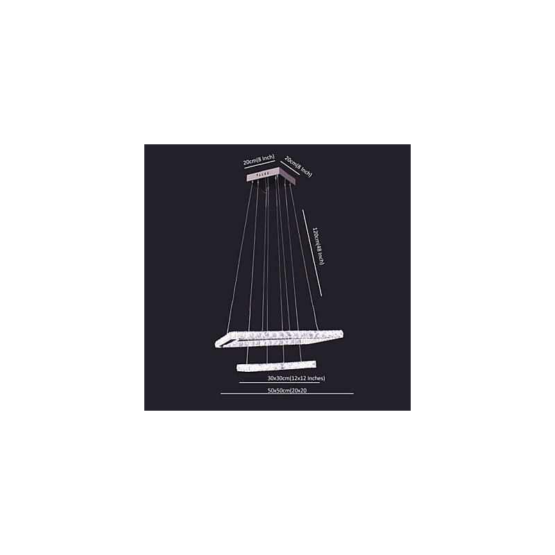 Lampada a sospensione LED in metallo e cristallo moderna contemporanea