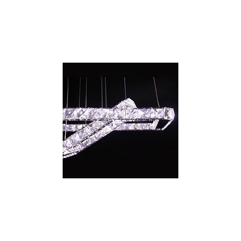 Lampada a sospensione LED in metallo e cristallo moderna contemporanea
